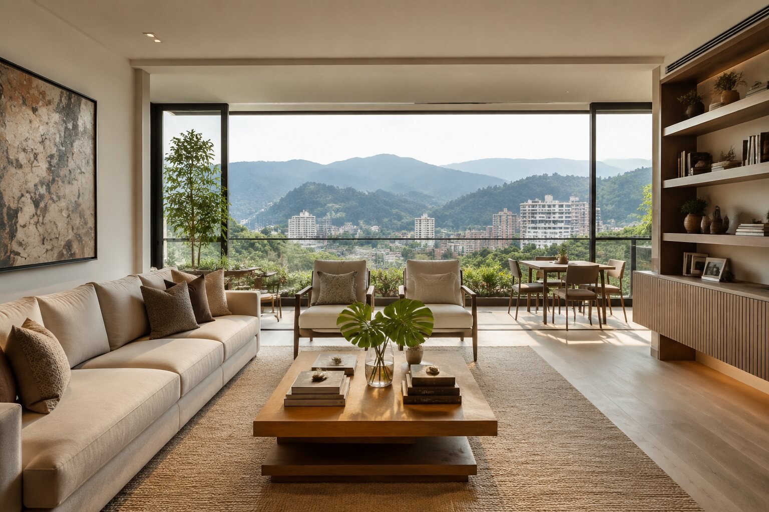 Interior residencial contemporáneo bien conservado