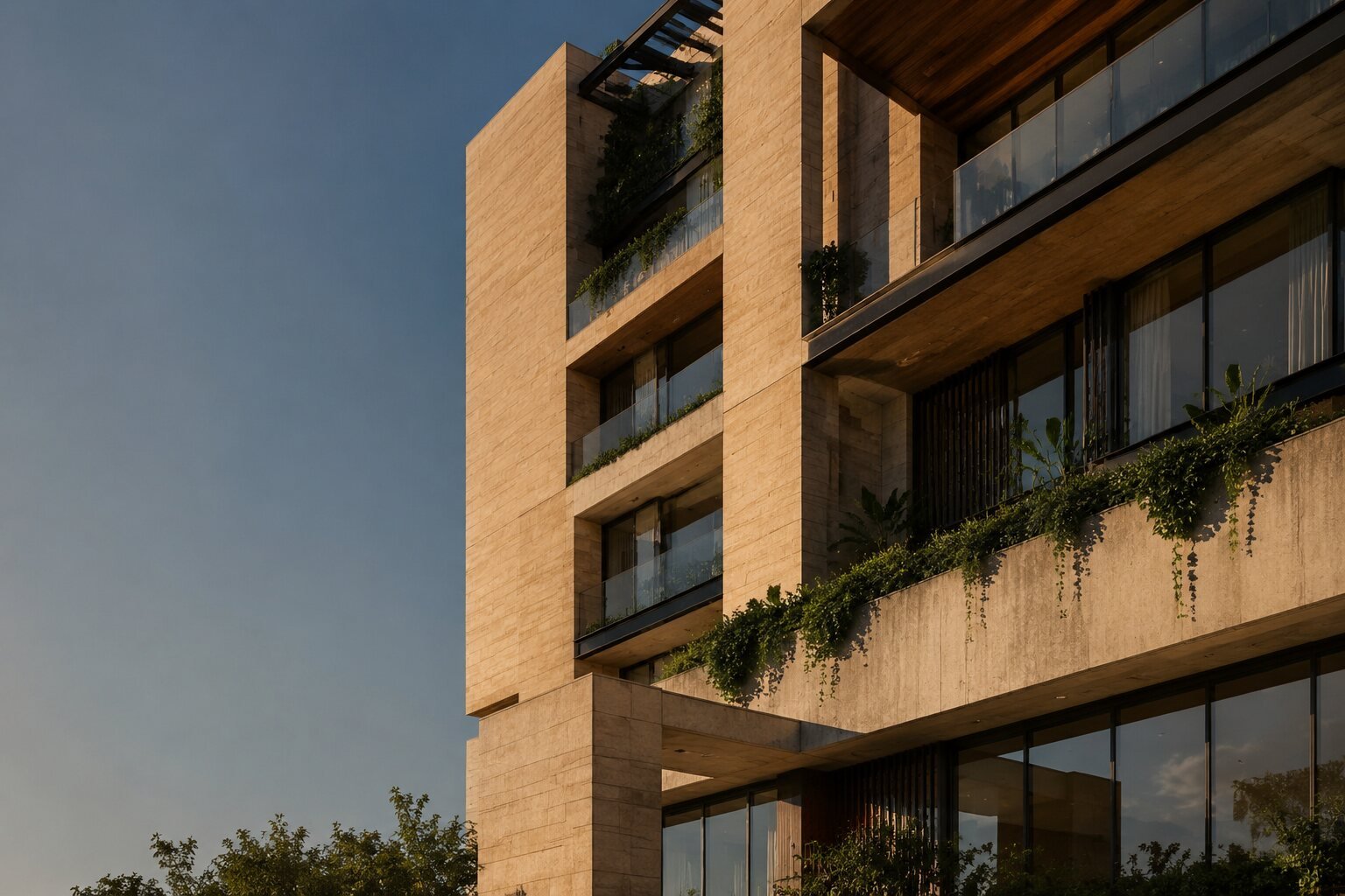 Detalle de arquitectura residencial contemporánea